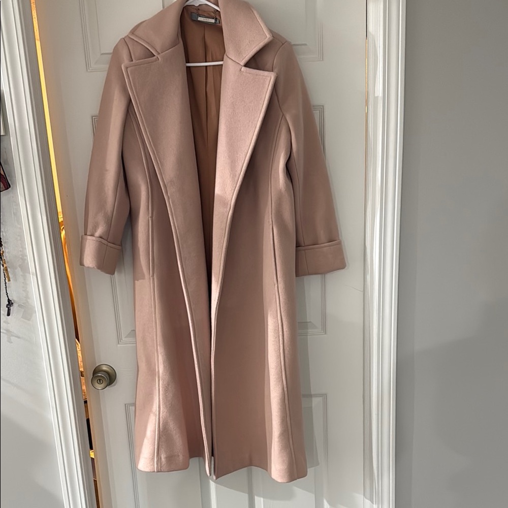 Elegant Women's Long Coat - Pink